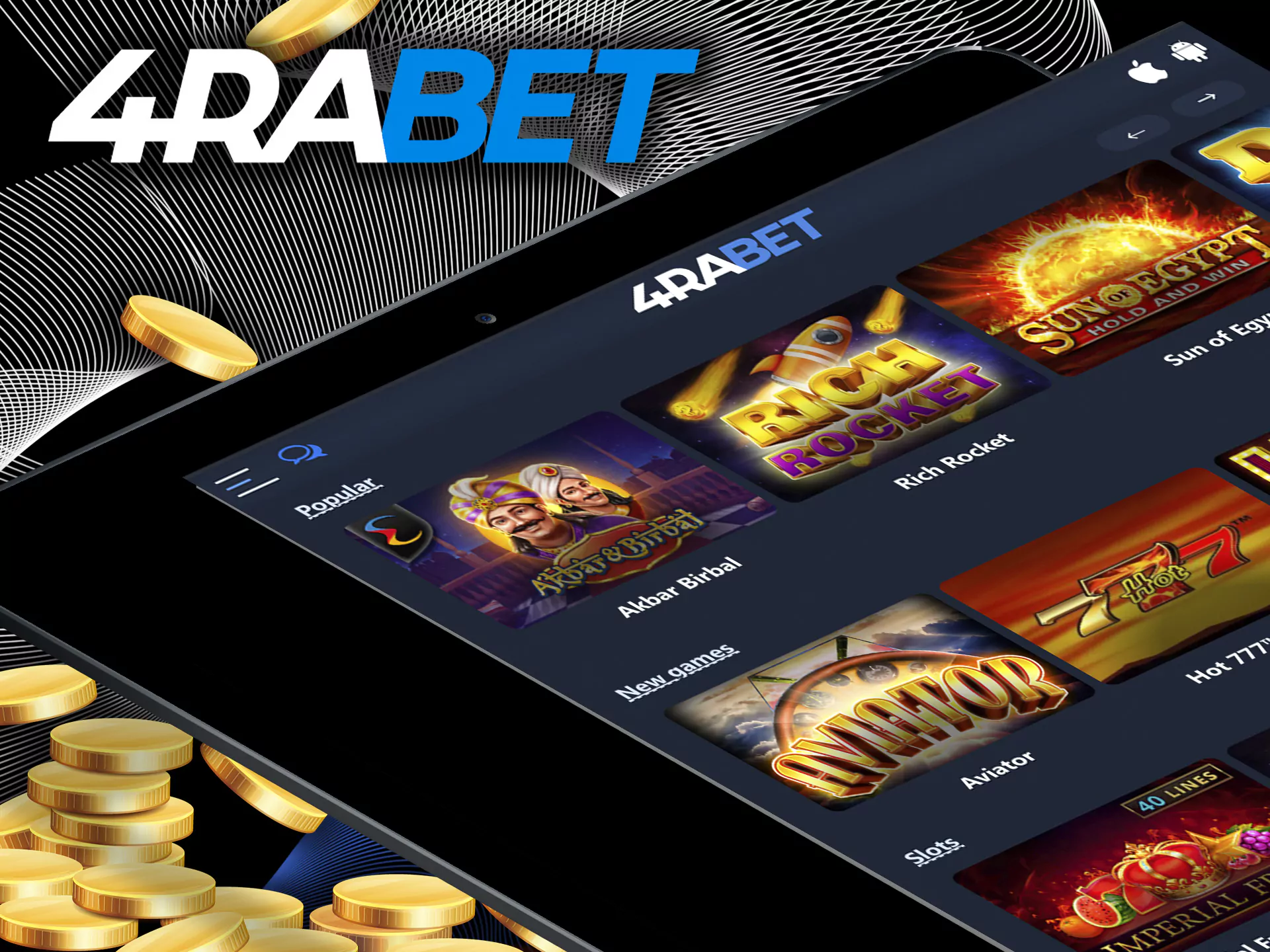 Amount of 4rabet Welcome Bonus for Casino and different Casino`s games.